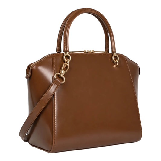 The Perfect Purse LLC Women's Brown Handbag with Detachable Shoulder Strap