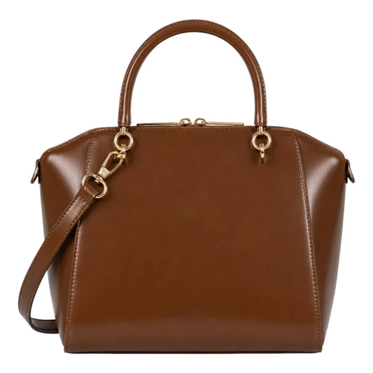 The Perfect Purse LLC Women's Brown Handbag with Detachable Shoulder Strap