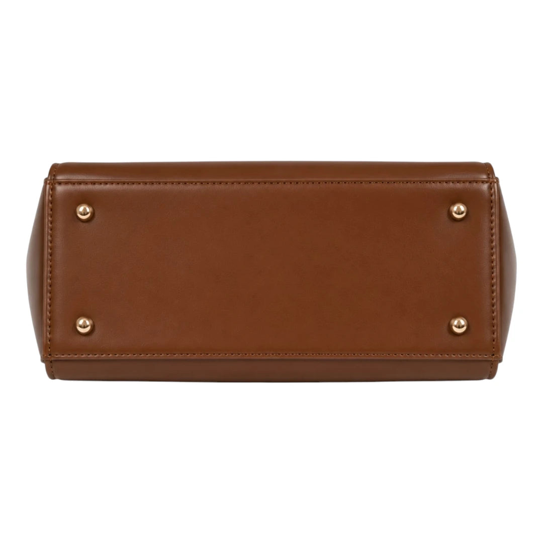 The Perfect Purse LLC Women's Brown Handbag with Detachable Shoulder Strap
