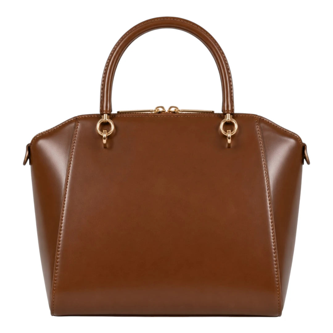 The Perfect Purse LLC Women's Brown Handbag with Detachable Shoulder Strap