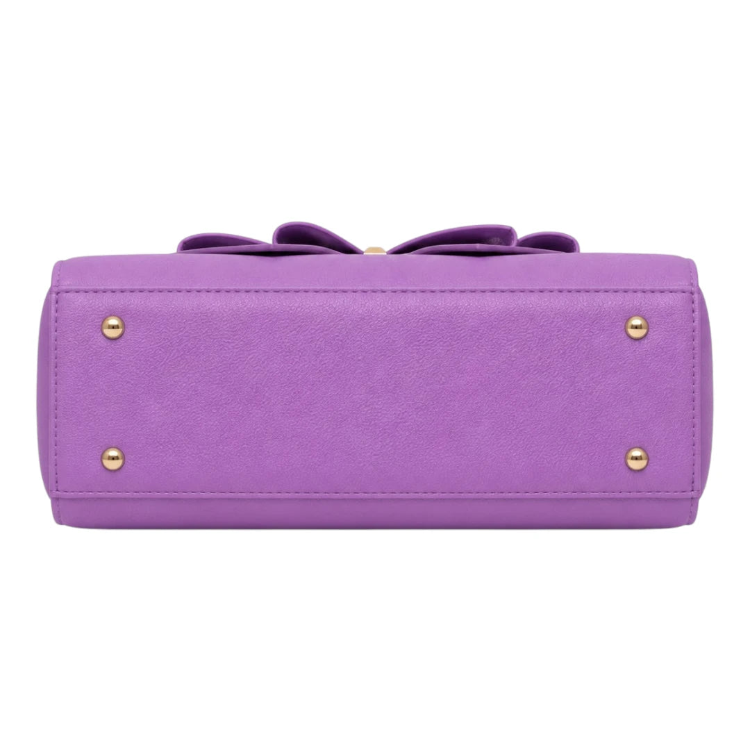 The Perfect Purse LLC Women's Purple Leather Bow Accent Women's Handbag
