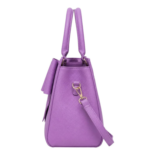 The Perfect Purse LLC Women's Purple Leather Bow Accent Women's Handbag